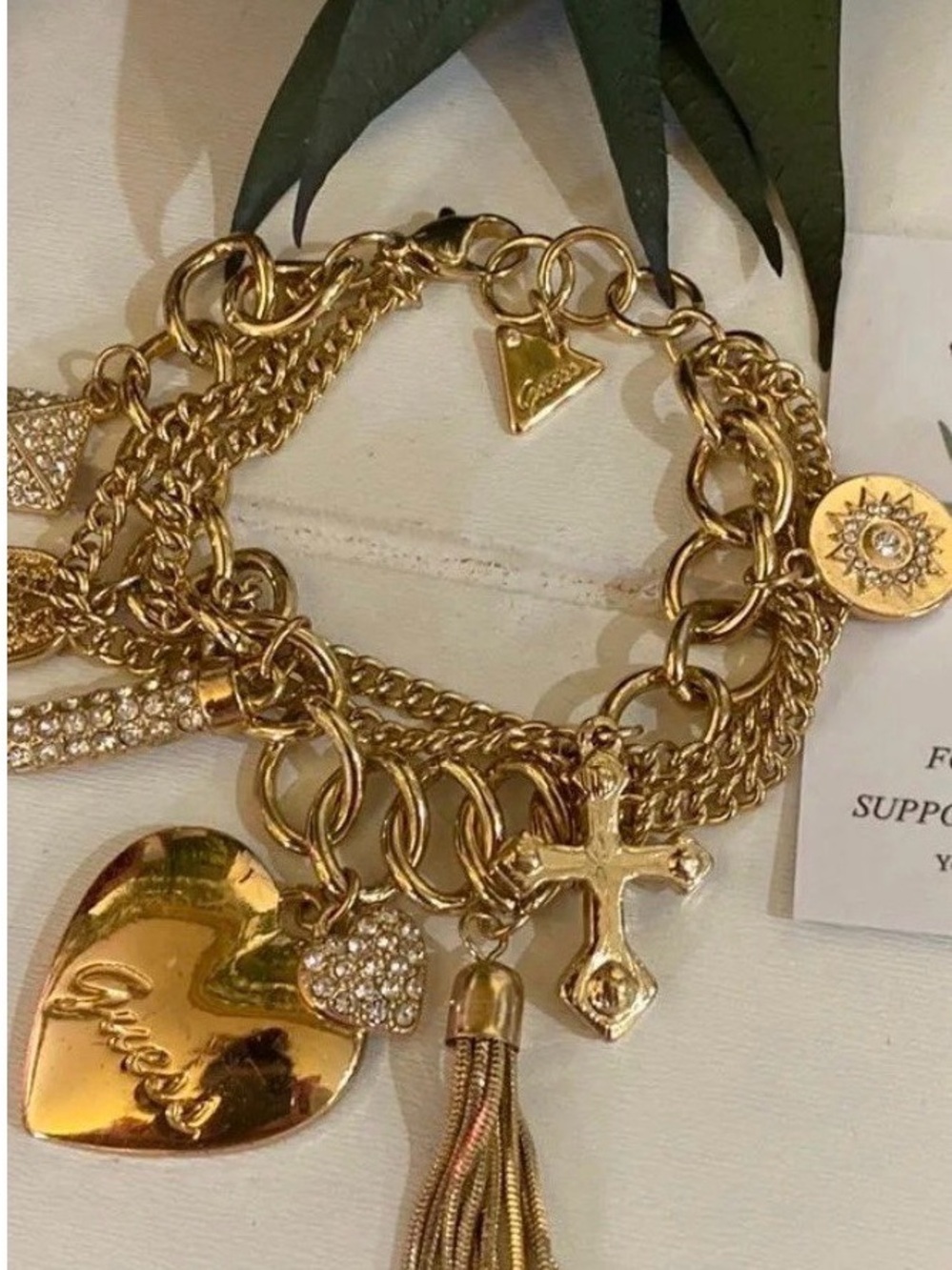 Guess Jaw Dropping Charm Bracelet w/ Multi-Chains